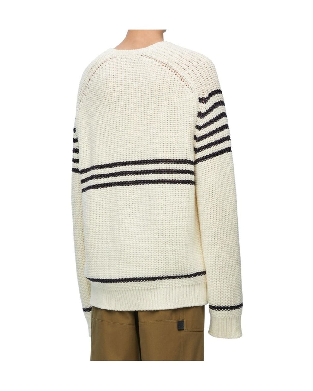 Loewe Natural Stripe Pattern Intarsia Crewneck Jumper for men