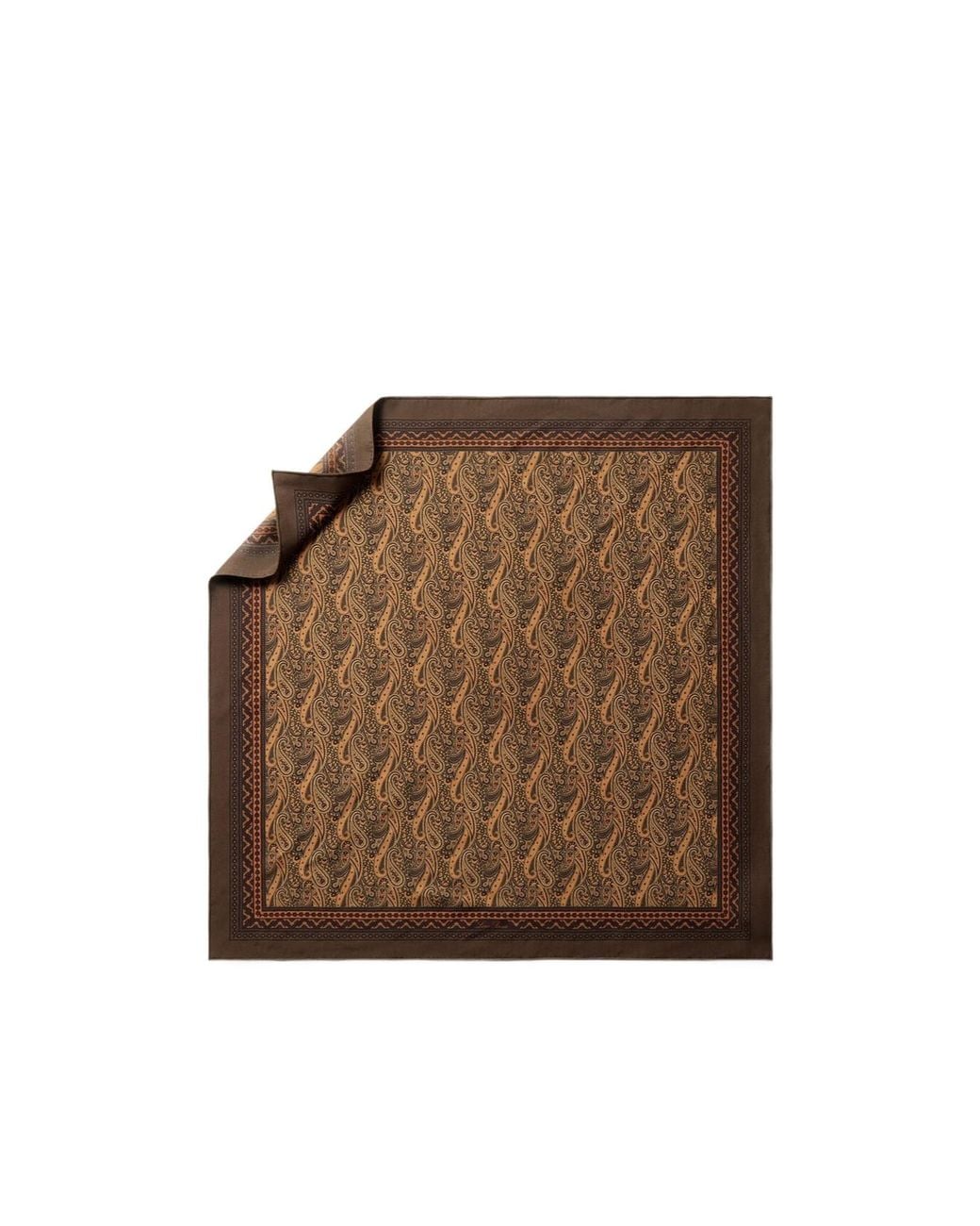 Loro Piana Brown George Paisley 60 X 60 Foulard for men