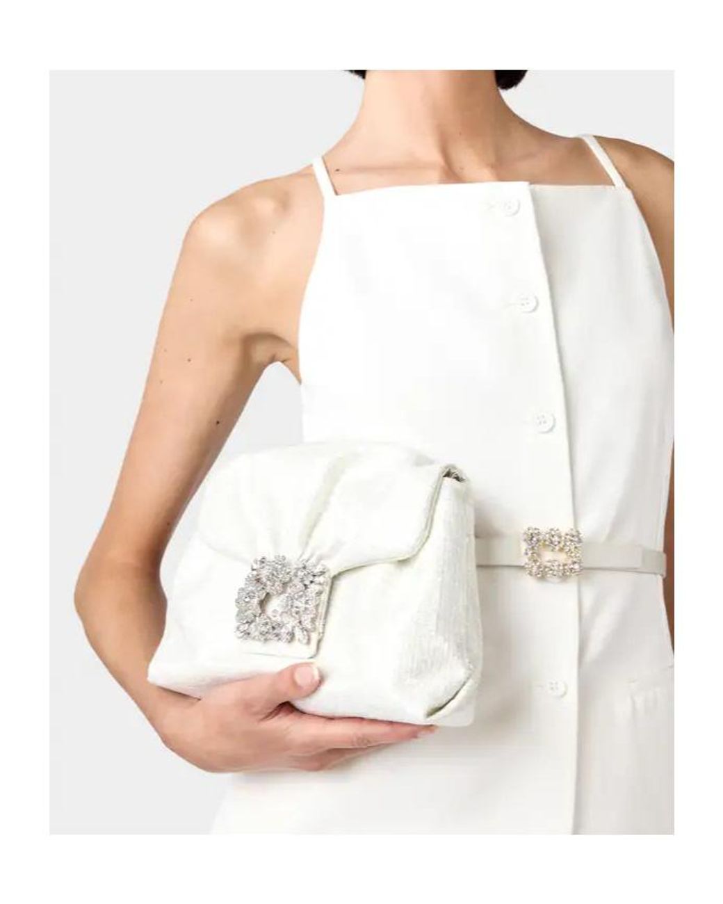 Roger Vivier White Efflorescence Mini Bag