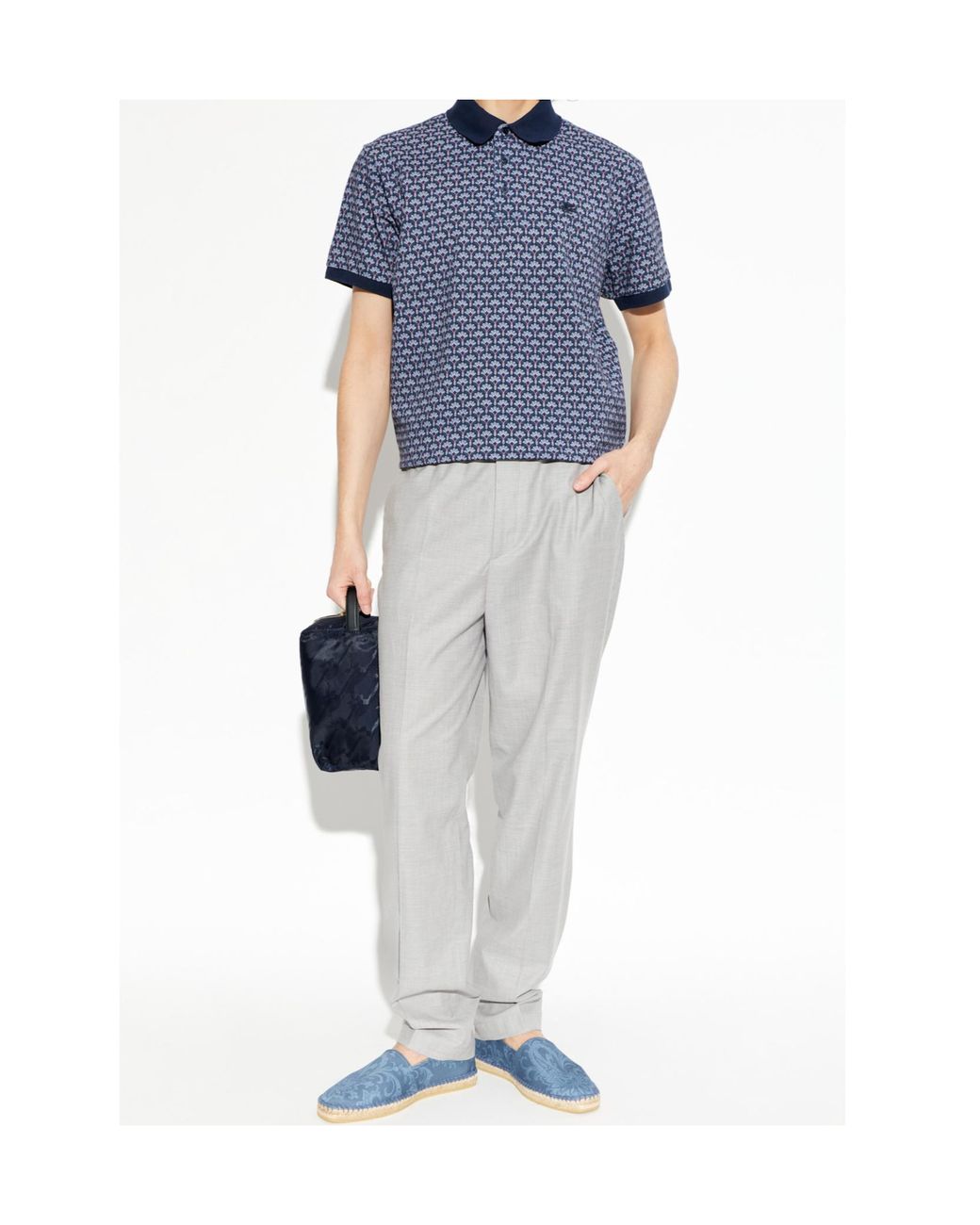 Etro Gray Straight-Leg Tailored Trousers for men