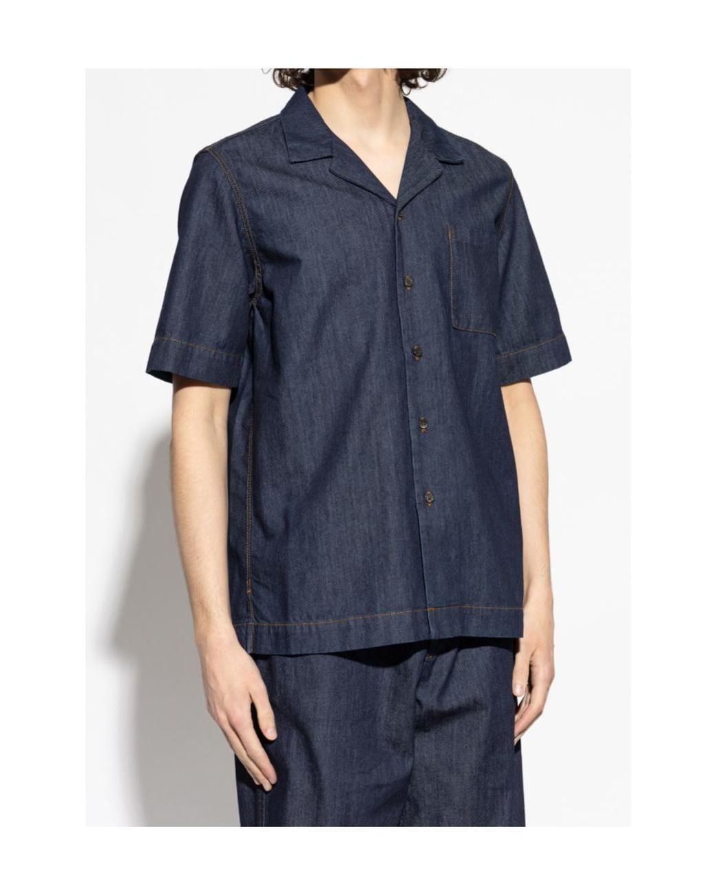 Dries Van Noten Blue Short Sleeved Shirt for men