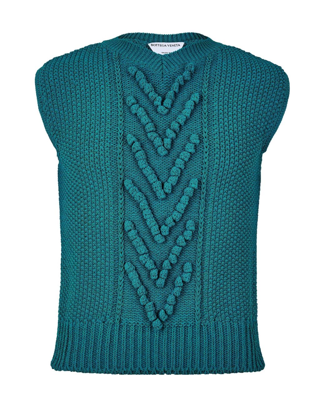Bottega Veneta Green Solid Knitted Top for men