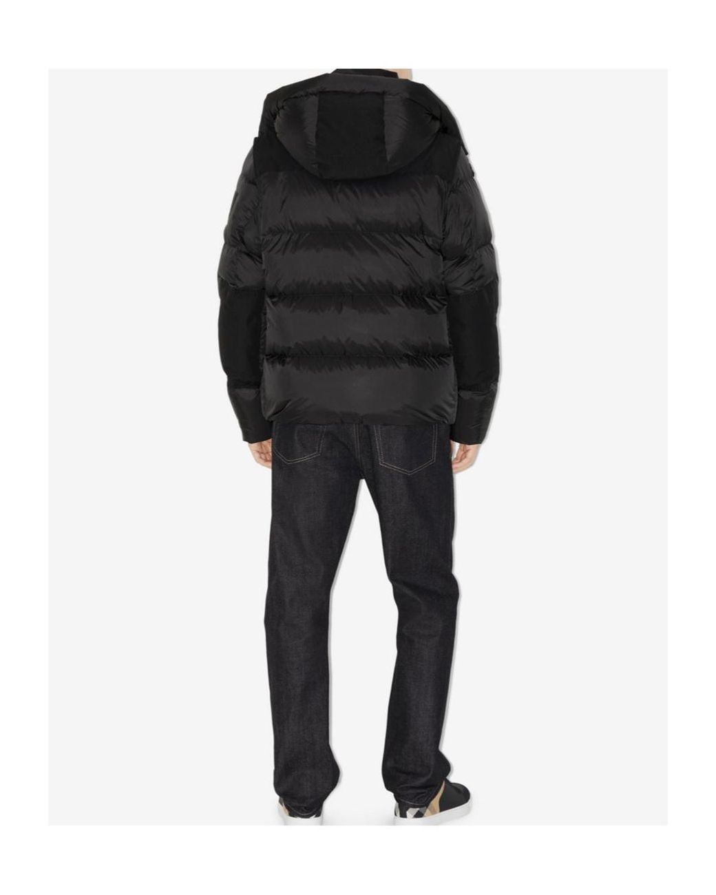 Burberry Black Logo Patch Hooded Coat for men