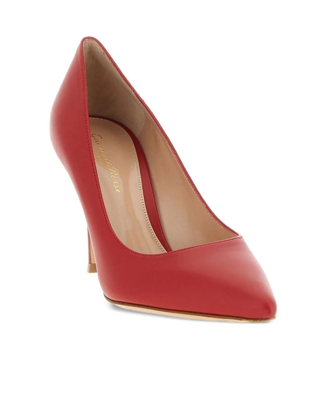 Gianvito Rossi Red 85Mm Leather Heeled Pumps
