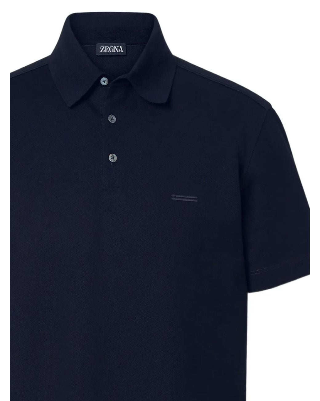 Zegna Blue Classic Short-Sleeve Polo Shirt for men