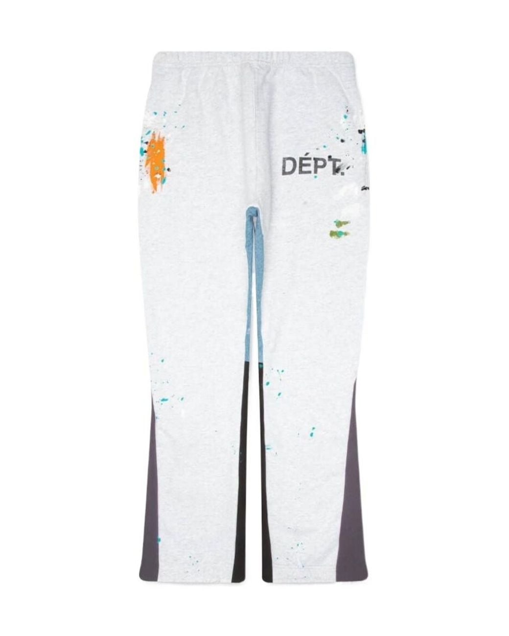 GALLERY DEPT. White Logo Paint-Splatter Flare Pants for men