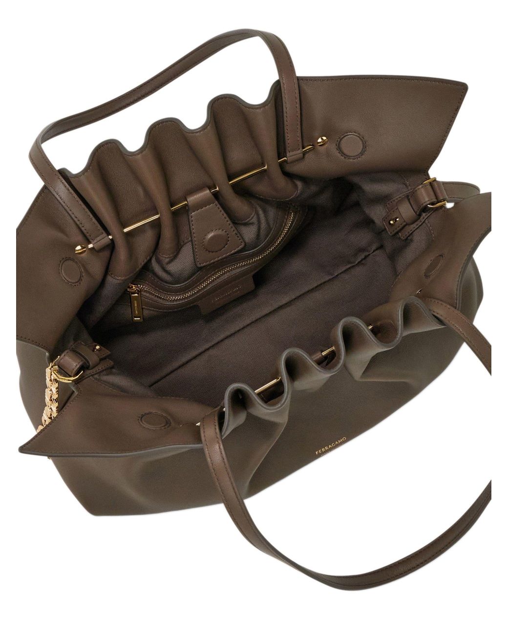 Ferragamo Brown Soft Hand Bag