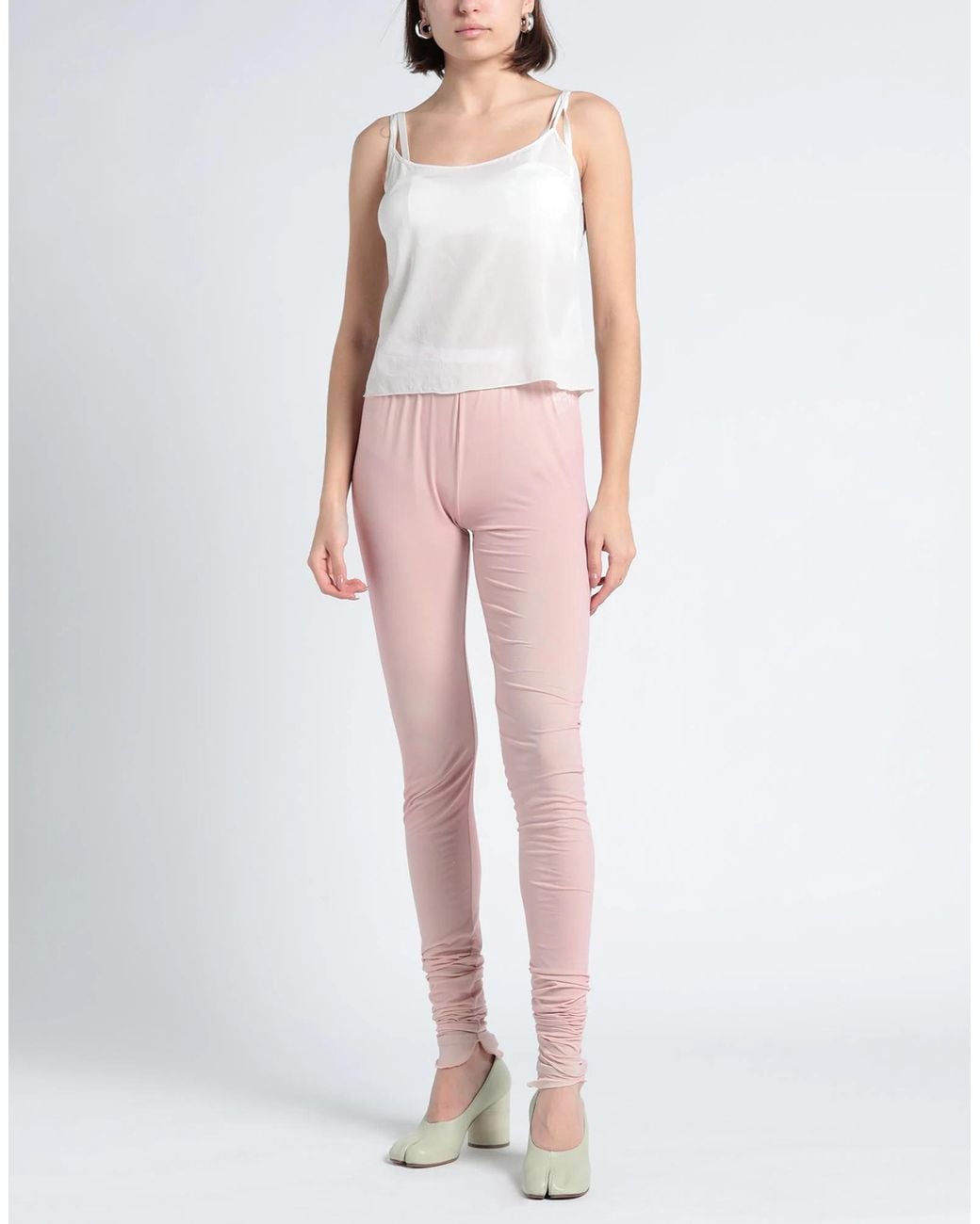 MM6 by Maison Margiela Pink Stretchy Fabric Leggings