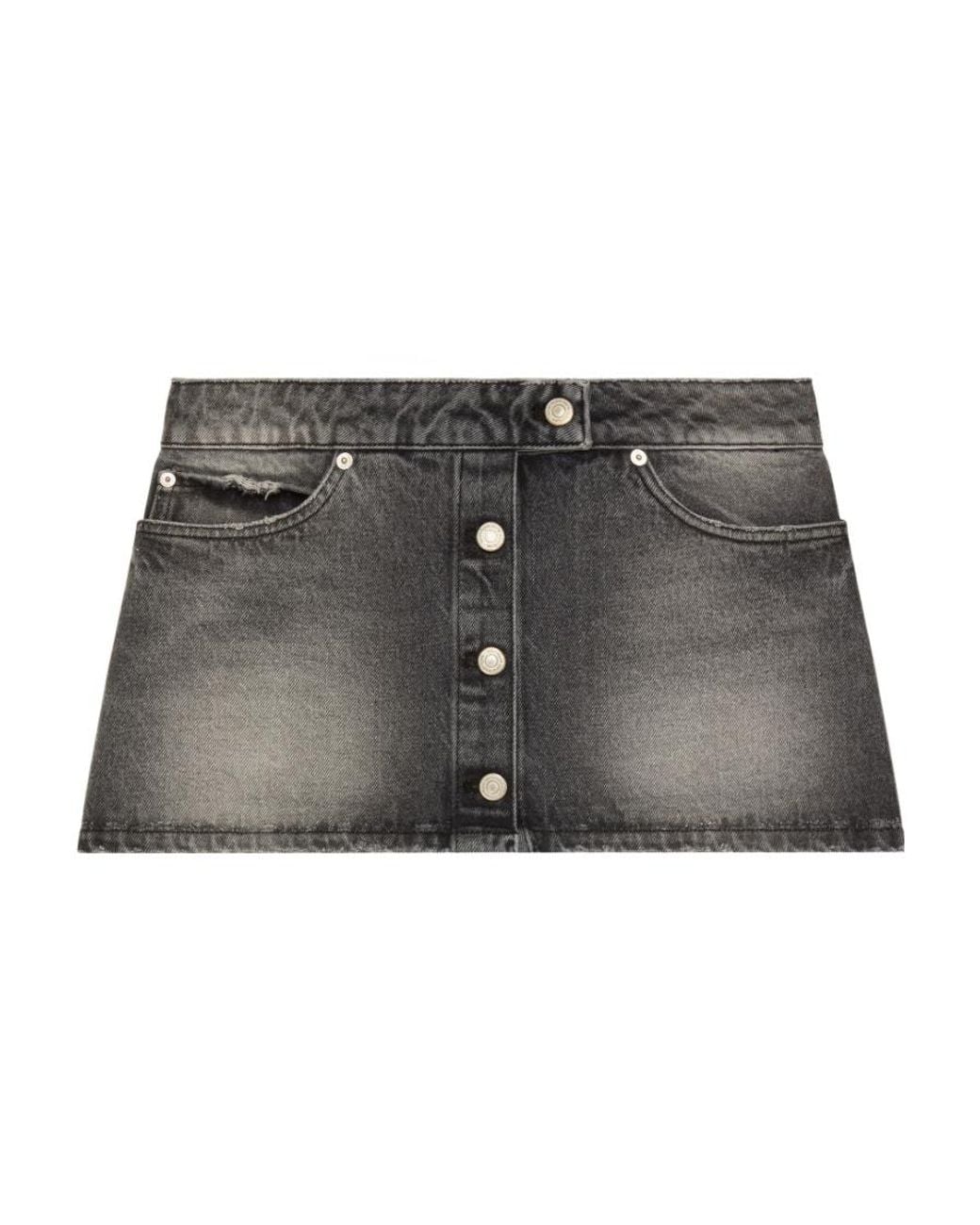 Courreges Black Courrèges Denim Trucker Mini Skirt