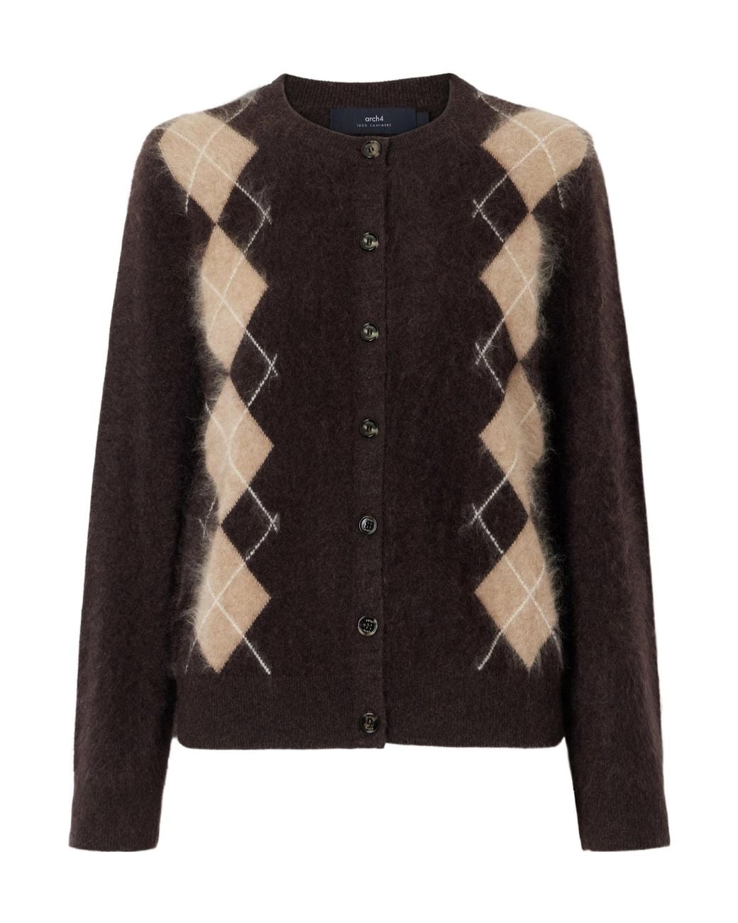 arch4 Black Brushed Cashmere Cardigan
