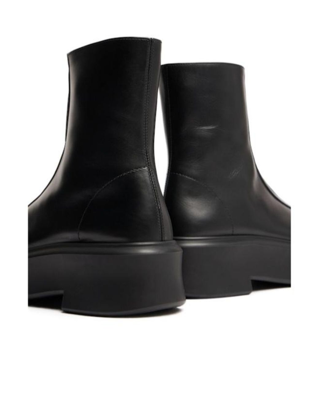 The Row Black Ankle Boots With Zip And Platform Sole