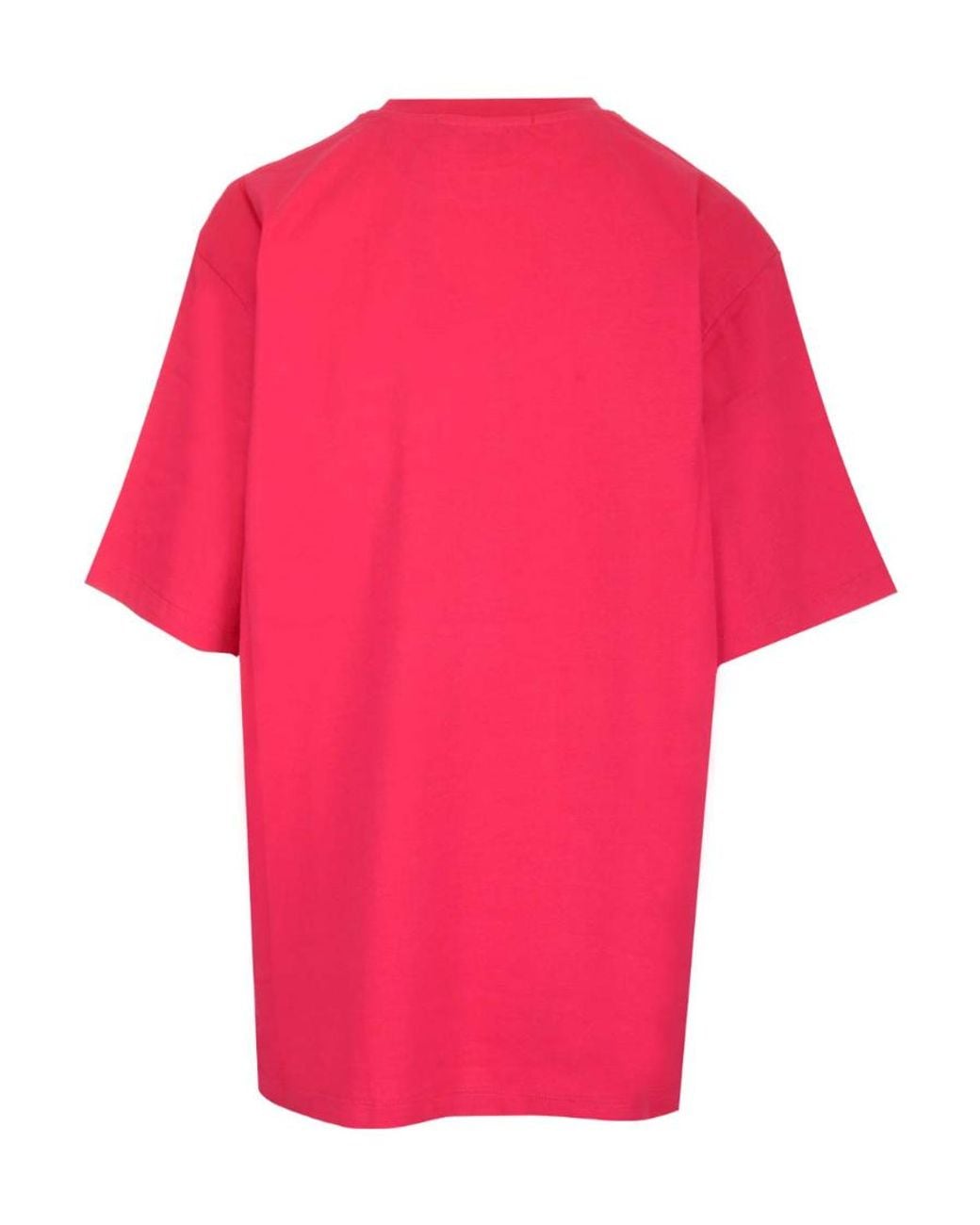 MSGM Pink Butterfly Printed Big Profile T-Shirt