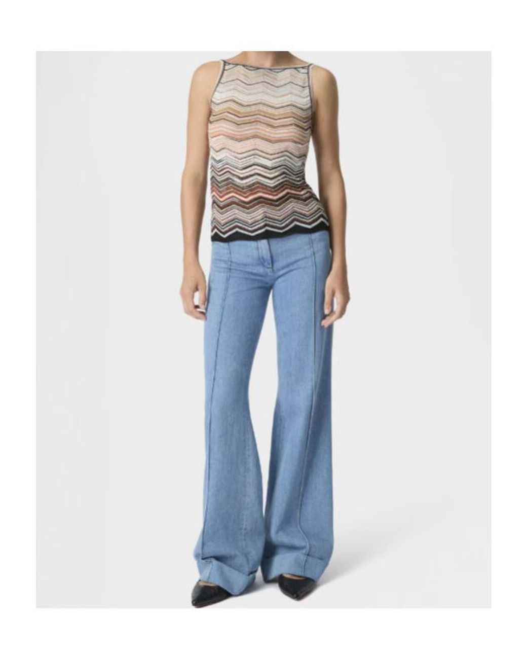 Missoni Green Chevron Lamé Tank Top