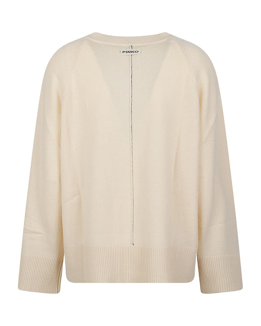 Pinko Natural Long-Sleeved V-Neck Jumper