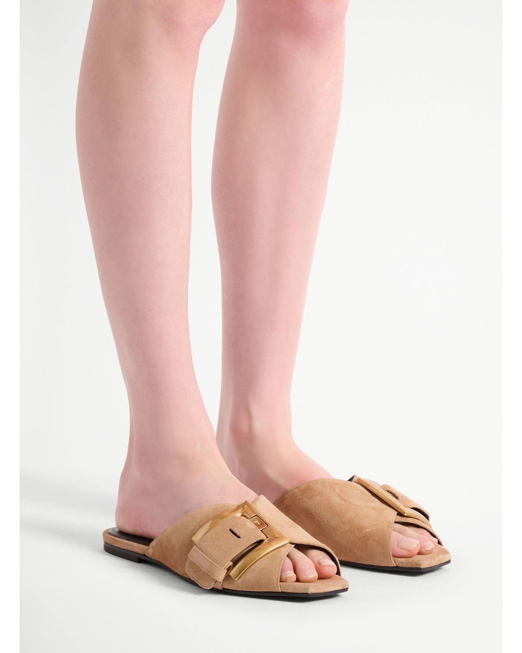 Balmain Multicolor Anthem Buckle Detailed Flat Mules
