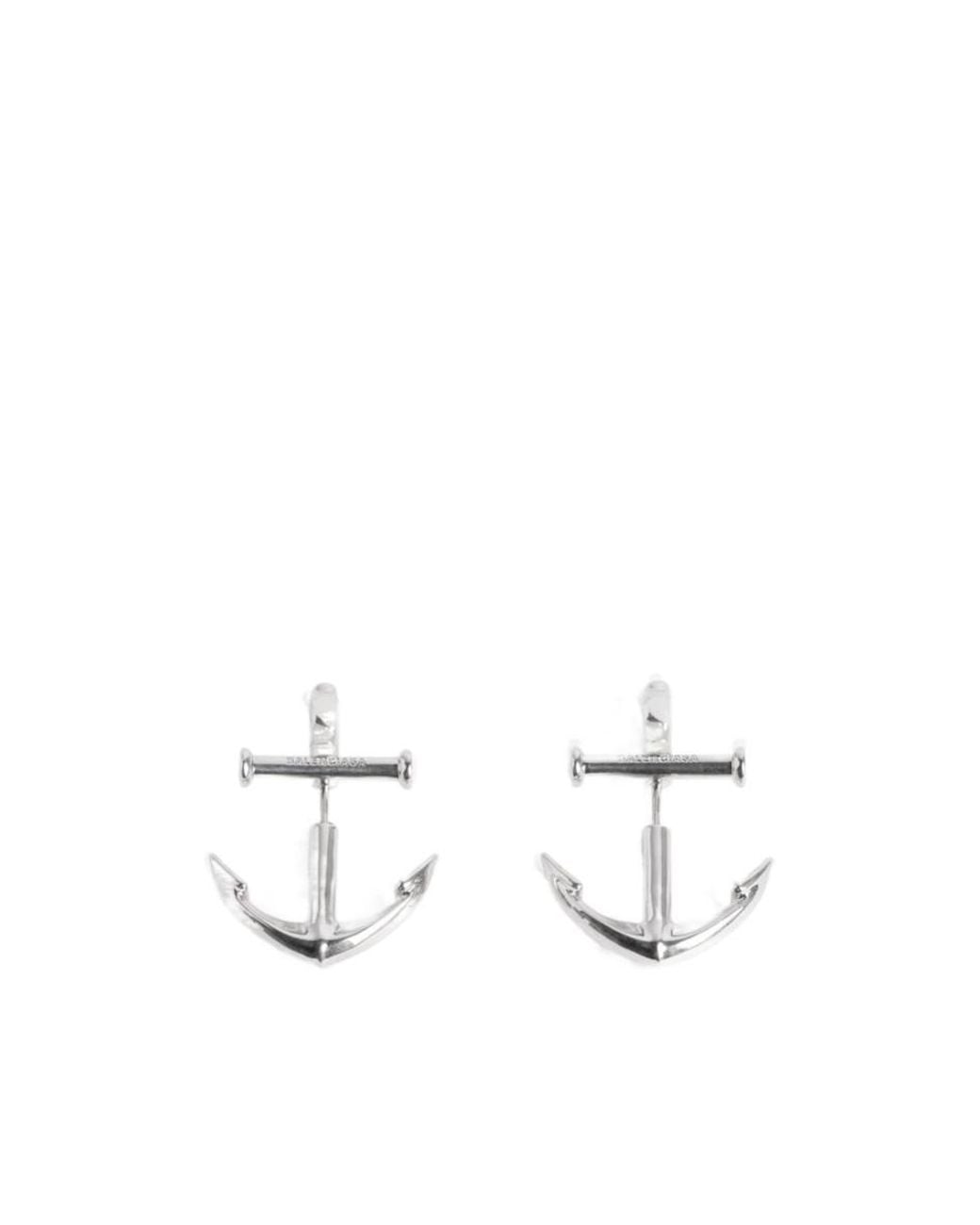 Balenciaga White Anchor Shaped Earrings