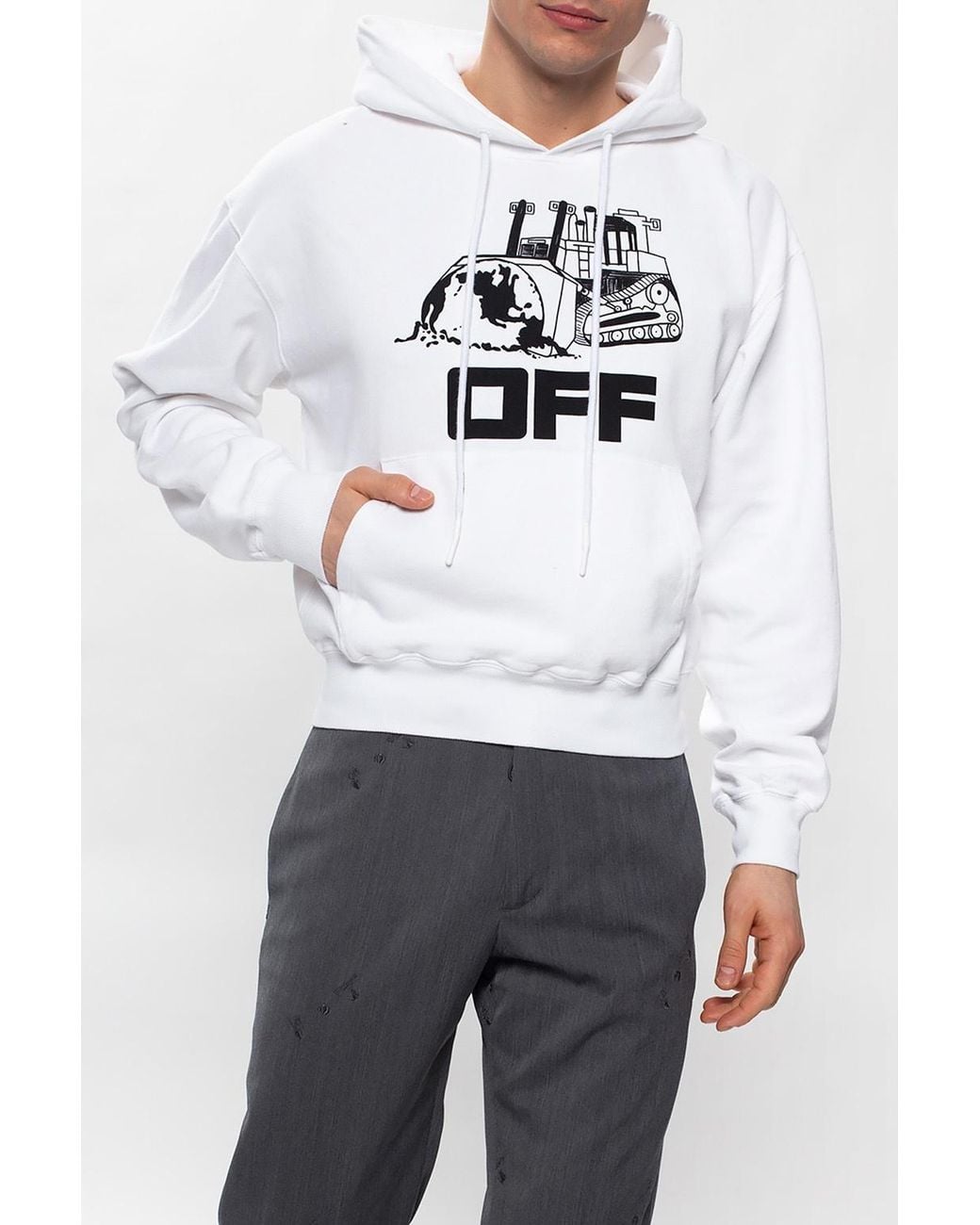 Off-White c/o Virgil Abloh White World Caterpillar Print Hoodie for men
