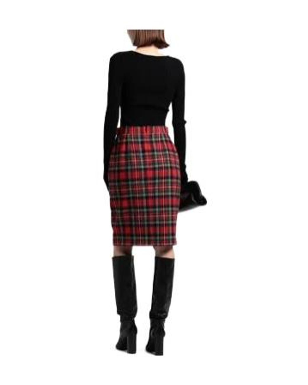 Saint Laurent Red Slim-Fit Hip-Hugging Knee-Length Pencil Skirt