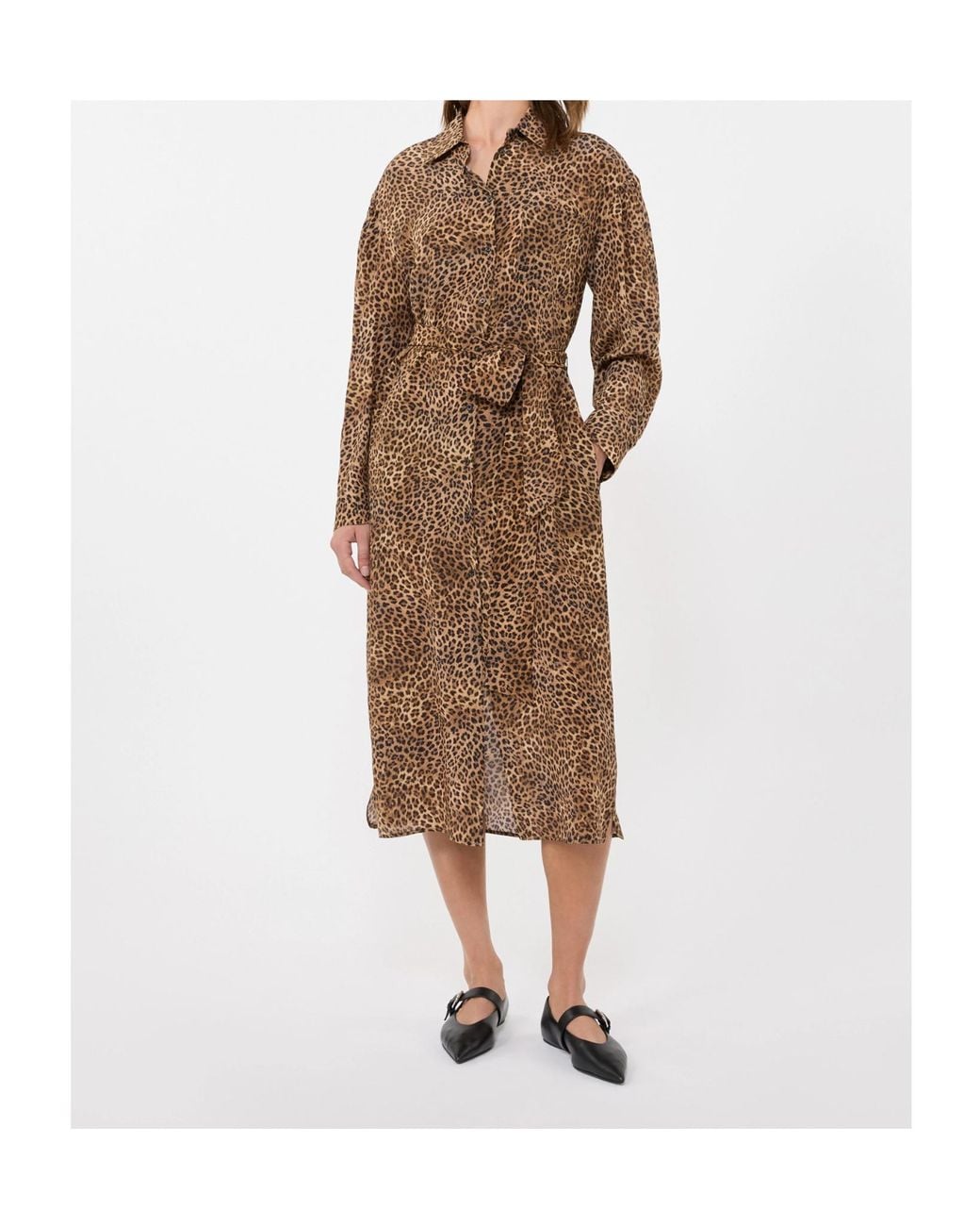 Weekend by Maxmara Brown Wkddolmen Leopard-Print Tie-Waist Midi Dress