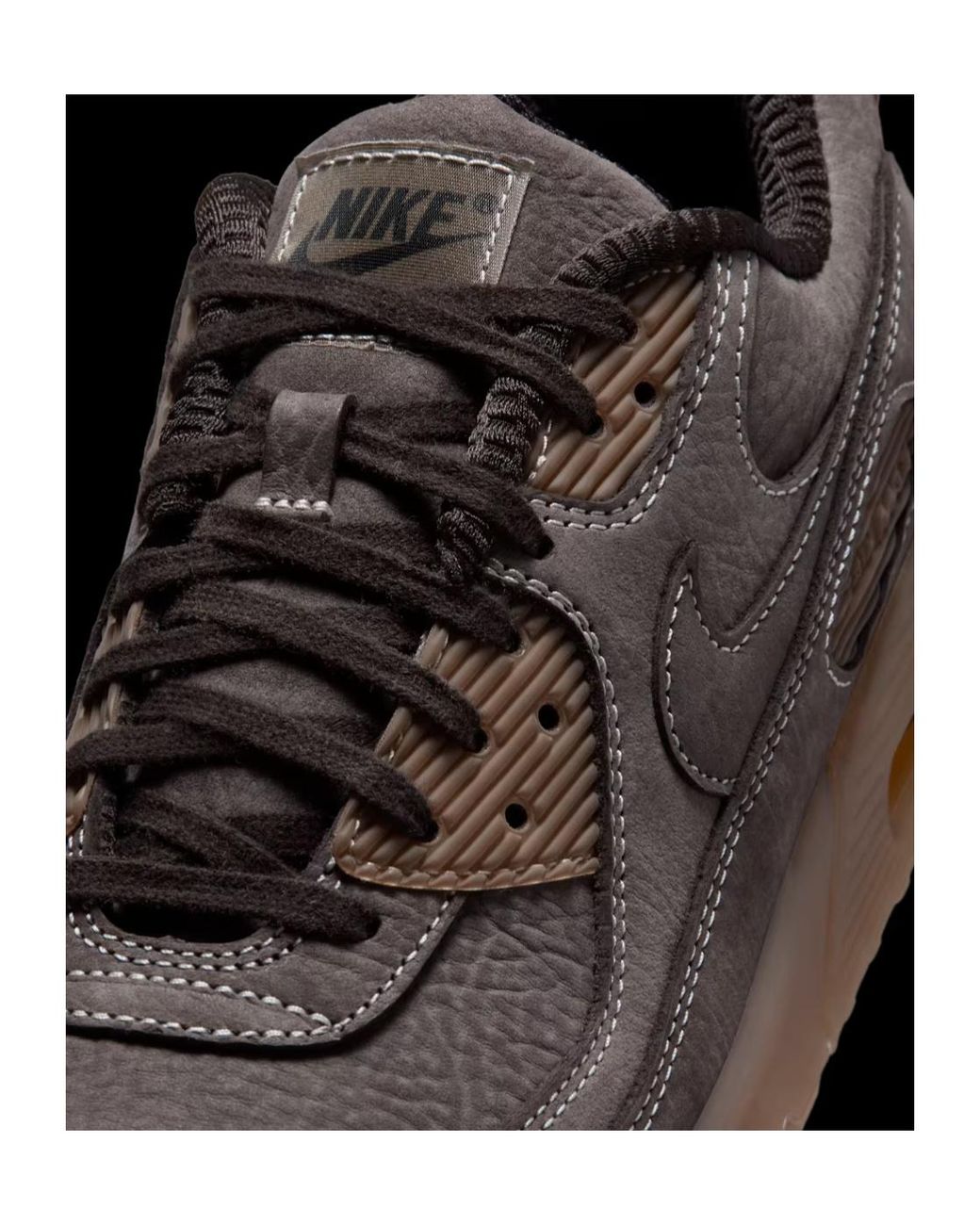 Nike Brown Air Max 90 Contrast-Stitched Sneakers for men