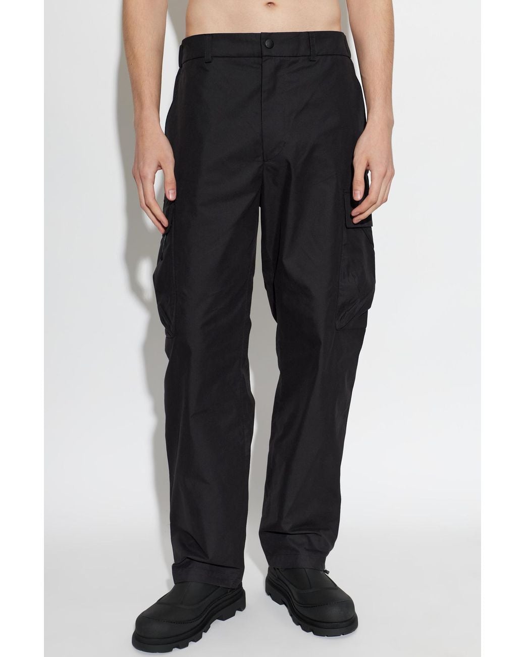 Moncler Black Elastic-Waist Cargo Pants for men