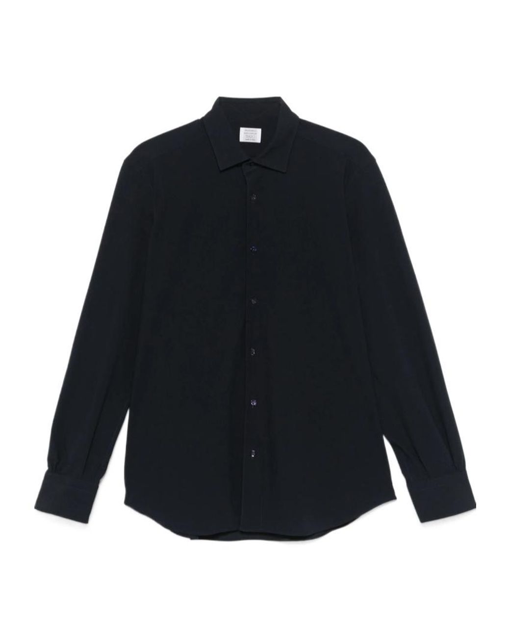 Mazzarelli Blue Lapel Long Sleeve Shirt for men