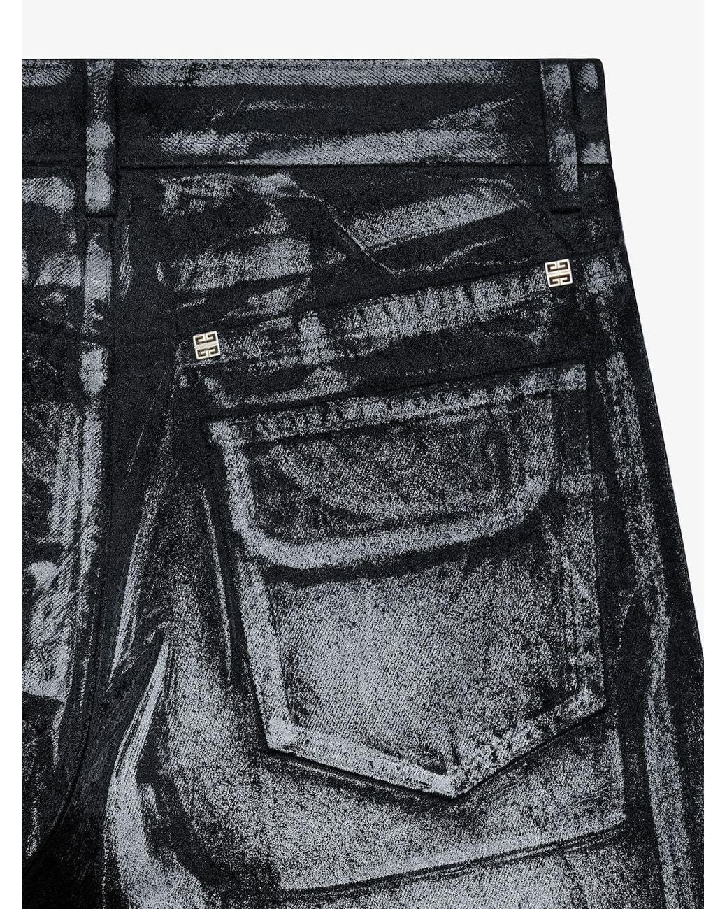 Givenchy Gray Straight Fit Painted Denim Jeans for men