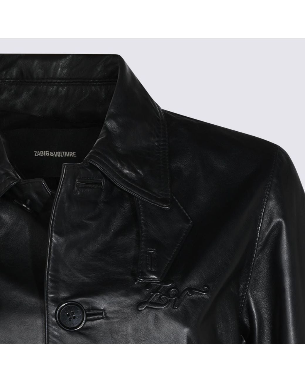 Zadig & Voltaire Black Lessa Buttoned Leather Jacket