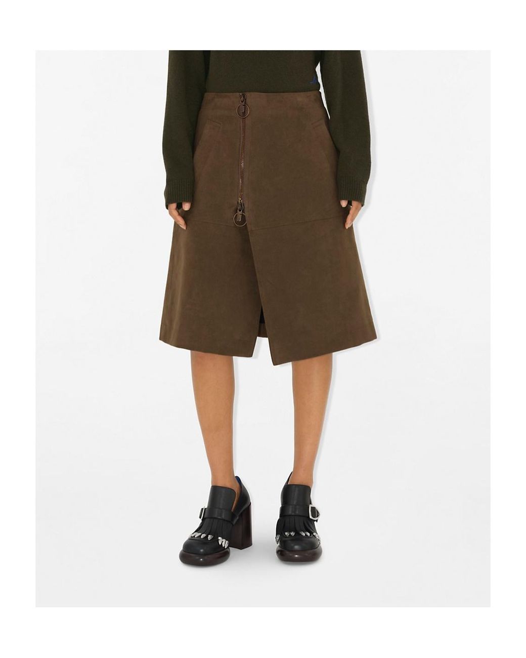 Burberry Brown A-Line High Waist Skirt