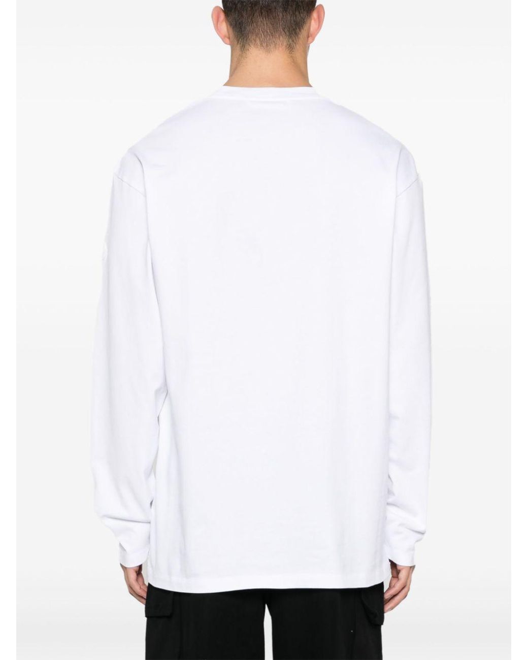 Moncler White Logo-Stamp Cotton T-Shirt for men