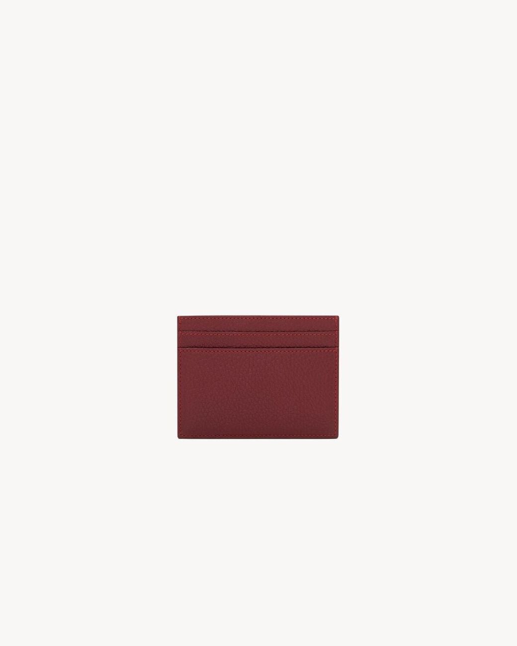 Saint Laurent Red Tiny Cassandre Card Case for men