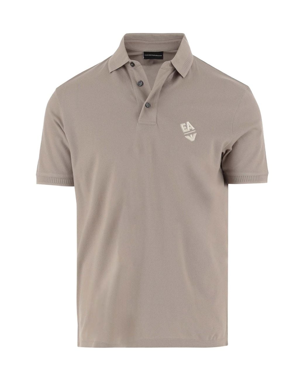 Emporio Armani Gray Logo Embroidered Polo Shirt for men