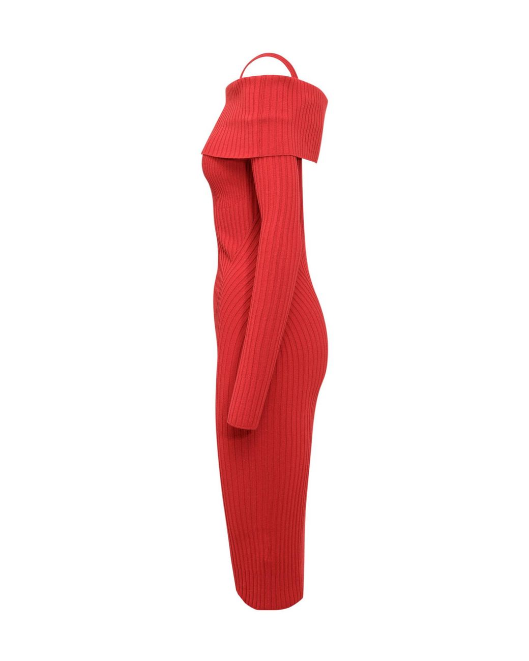 ANDREADAMO Red Off-Shoulder Knit Dress