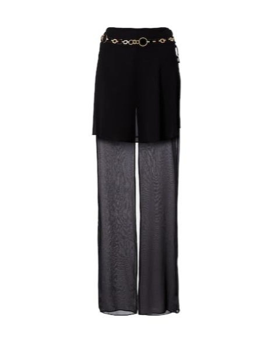 Christopher Esber Black Belted Silk Wide-Leg Pants