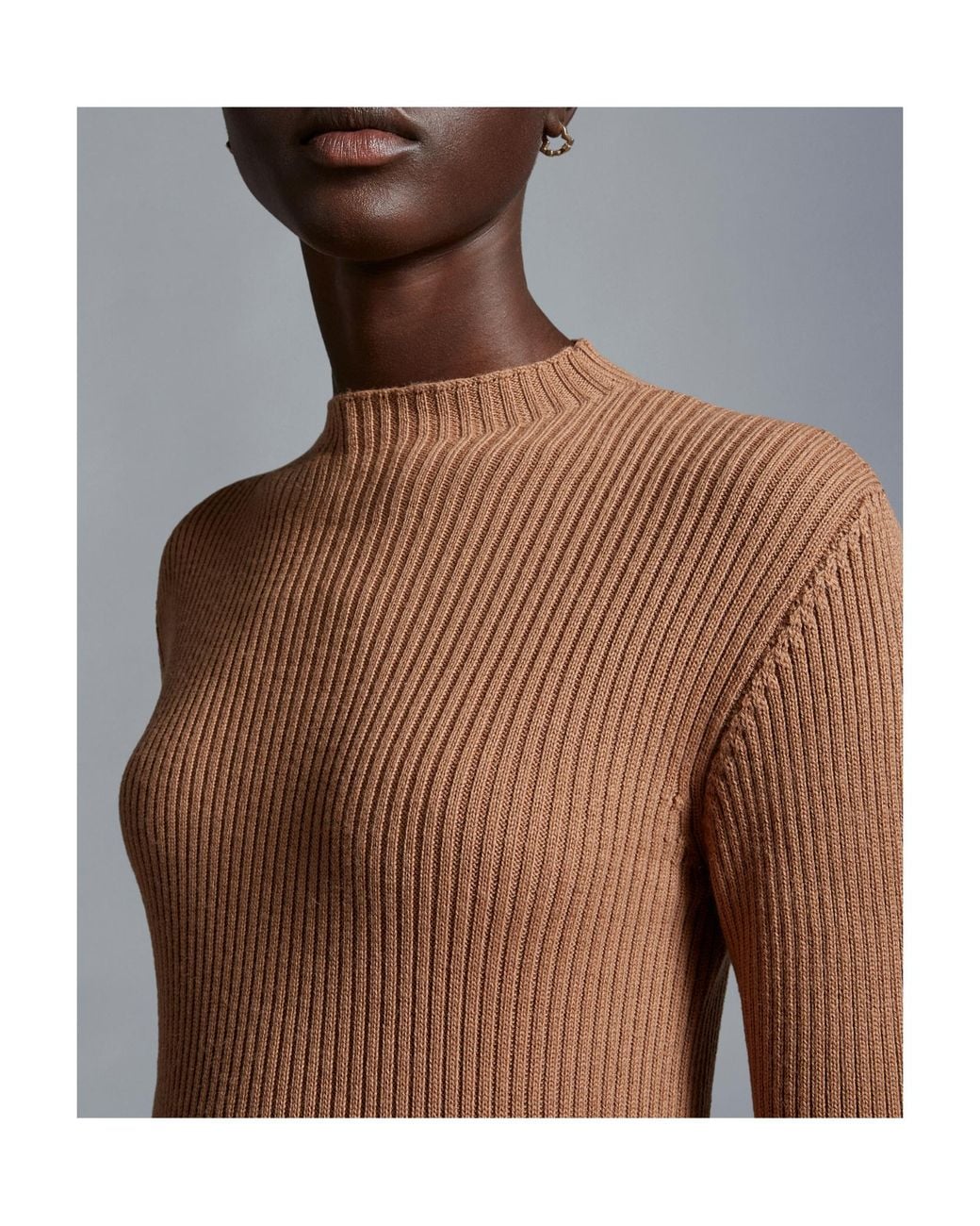 Moncler Brown Logo Patch Ribbed Dress