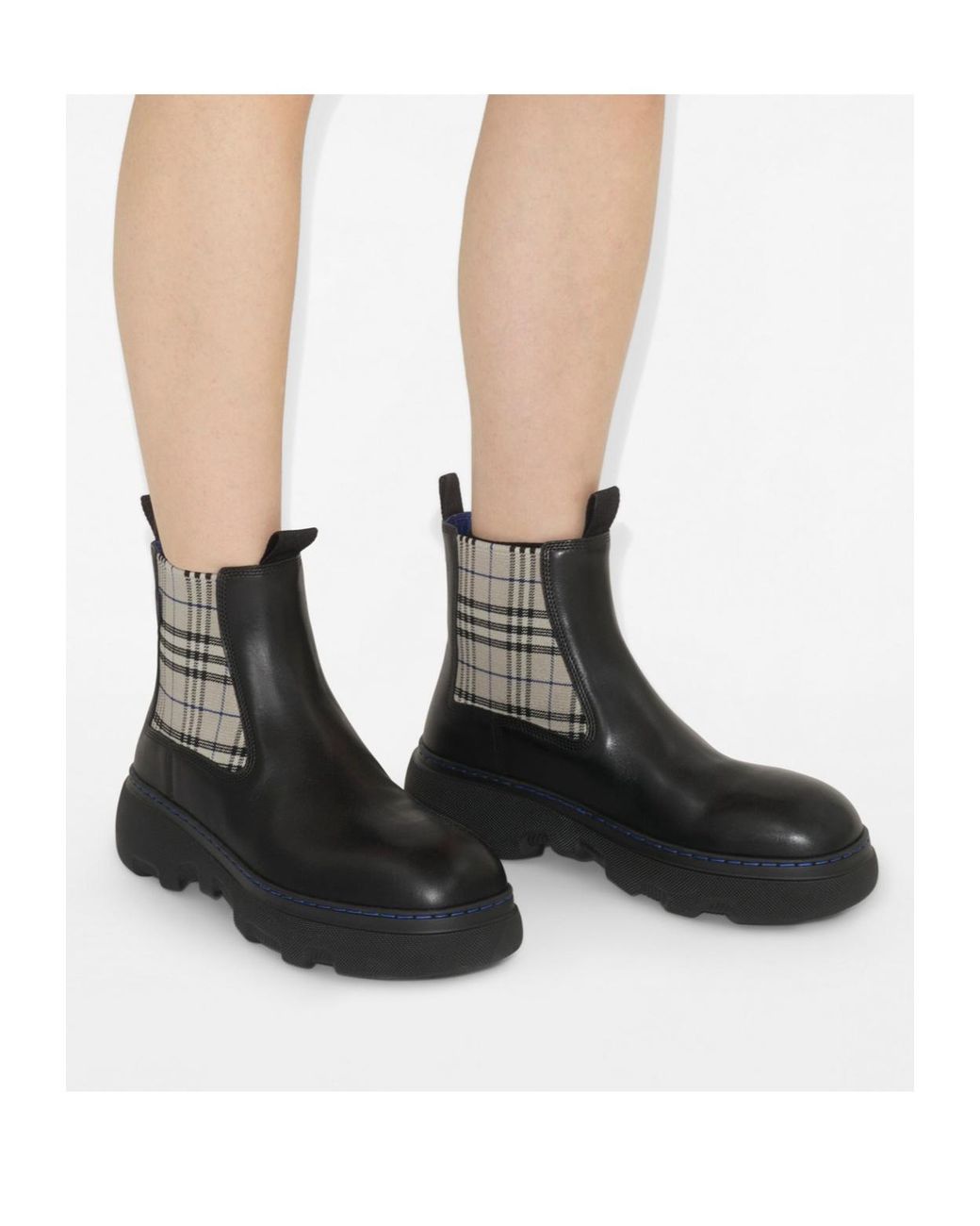 Burberry Black Burberr Creeper Chelsea Low Ankle Boots