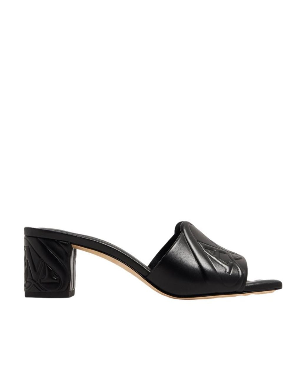McQueen Black Seal Heeled Sandals