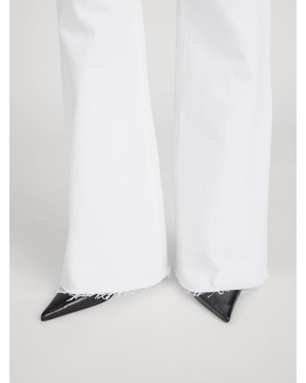 FRAME White Frayed-Hem Jeans