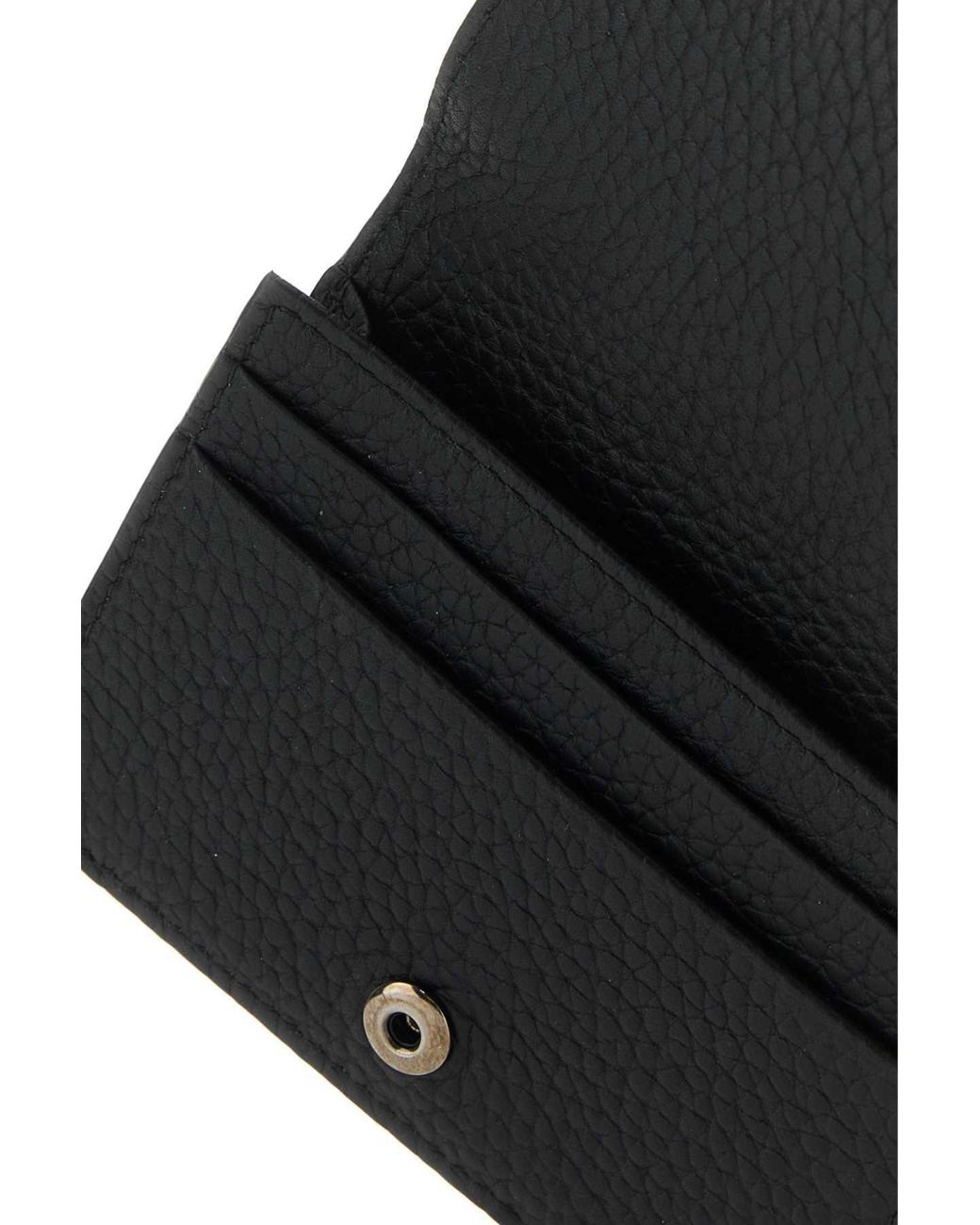 Dolce & Gabbana Black Logo Embossed Foldover Top Wallet for men