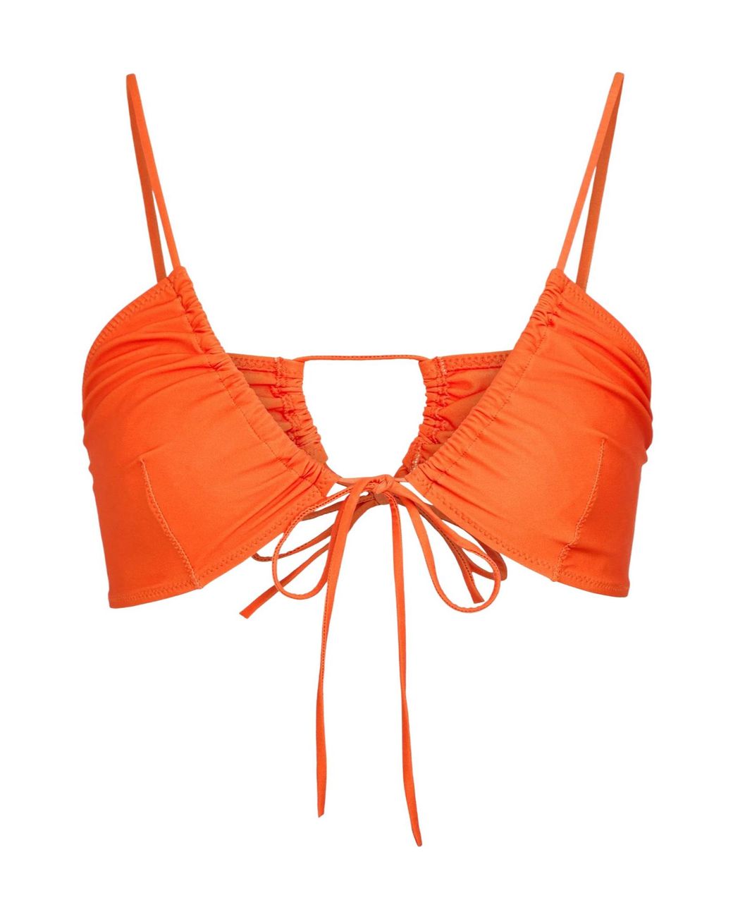 Jacquemus Orange Solid-Colored Bikini Top