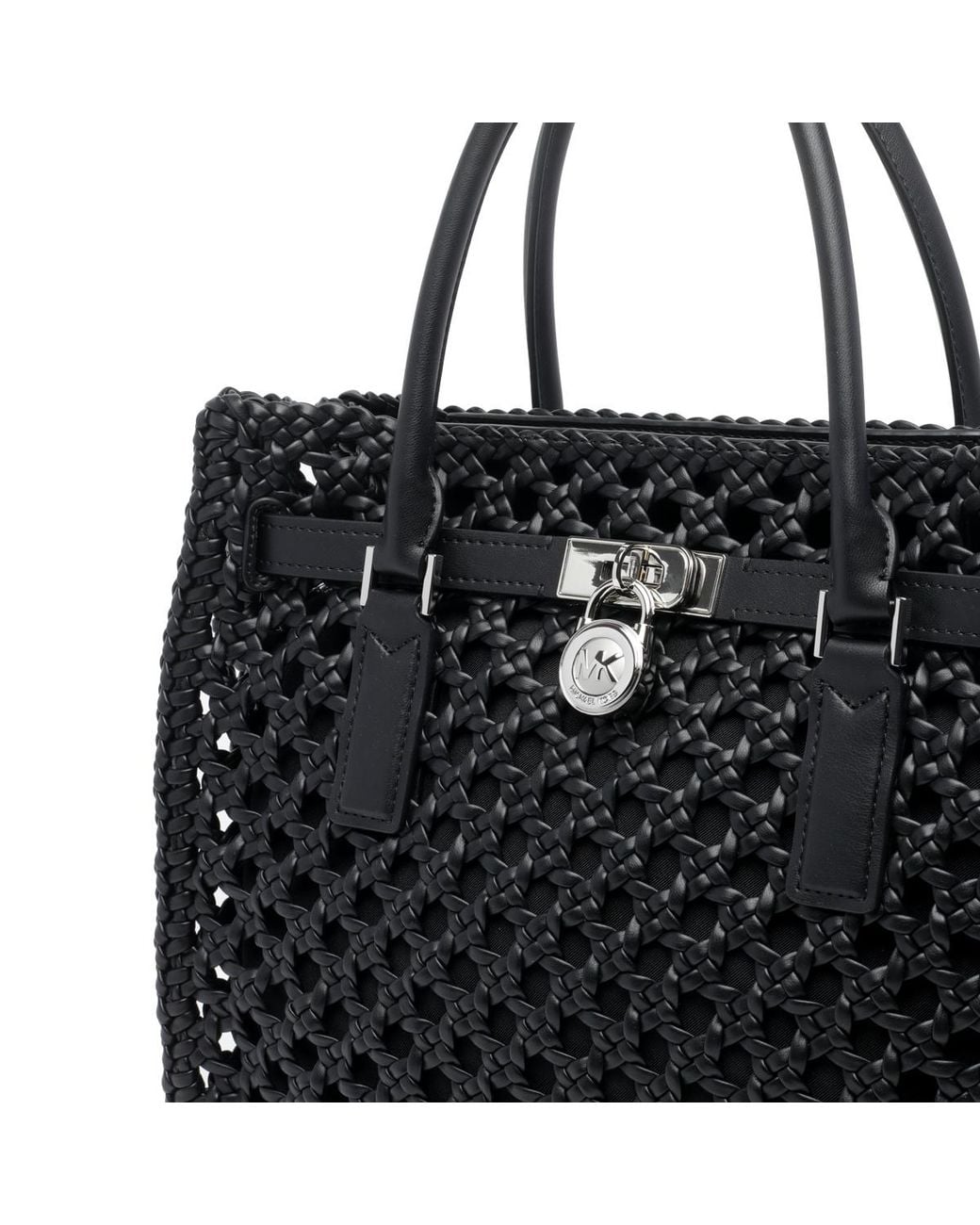 MICHAEL Michael Kors Black Hamilton Moderne Large Hand-Woven Satchel Bag