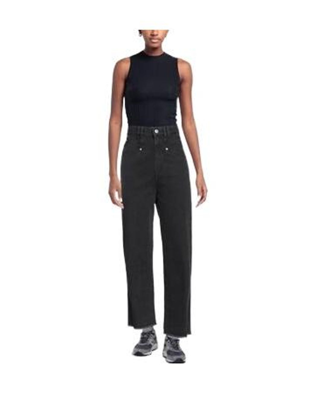 Isabel Marant Black High-Waisted Straight-Leg Jeans