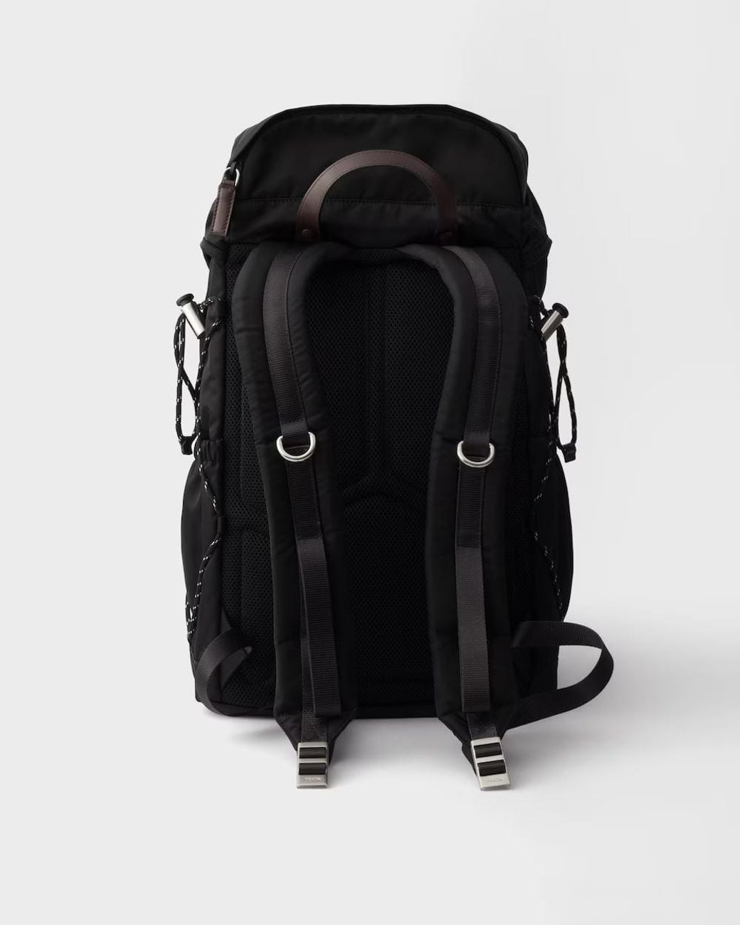Prada Black Speedrock Re-Nylon And Leather Backpack for men