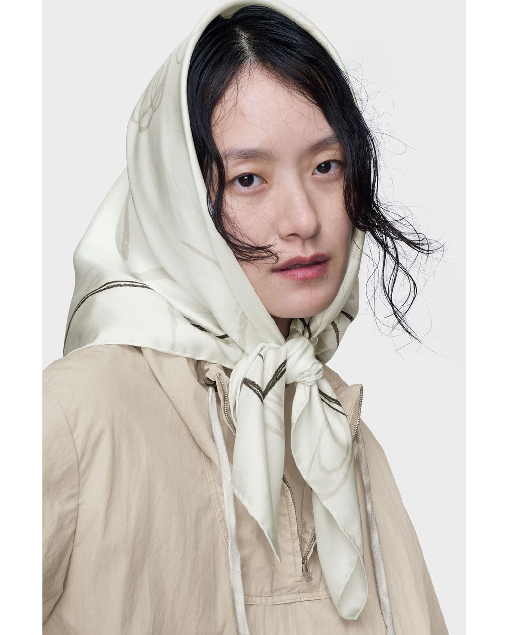 Maison Margiela White Scribbled Numerical Foulard