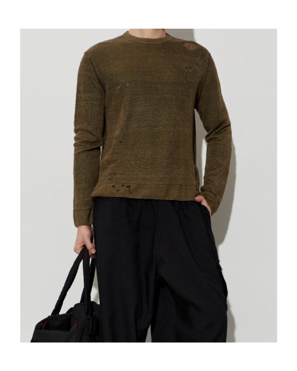 DIESEL Green K-Daianas Distressed Crewneck Jumper for men