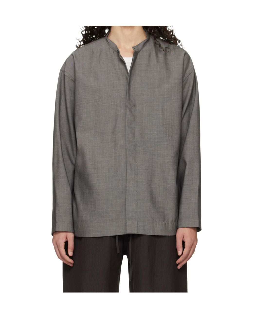 Studio Nicholson Gray Round-Neck Shirt for men