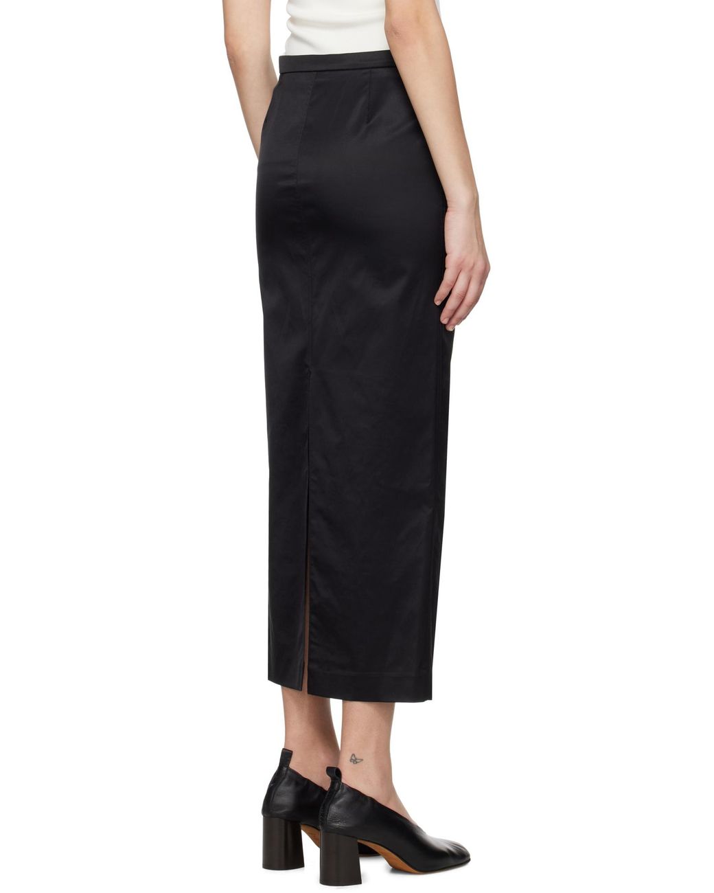 Totême Black Totême High-Waist Straight Skirt
