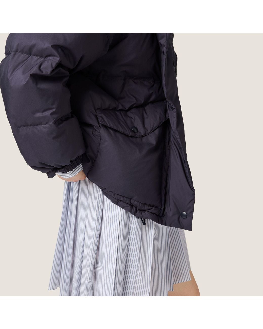 Miu Miu Blue Medium-Weight Technical Pongé Down Jacket
