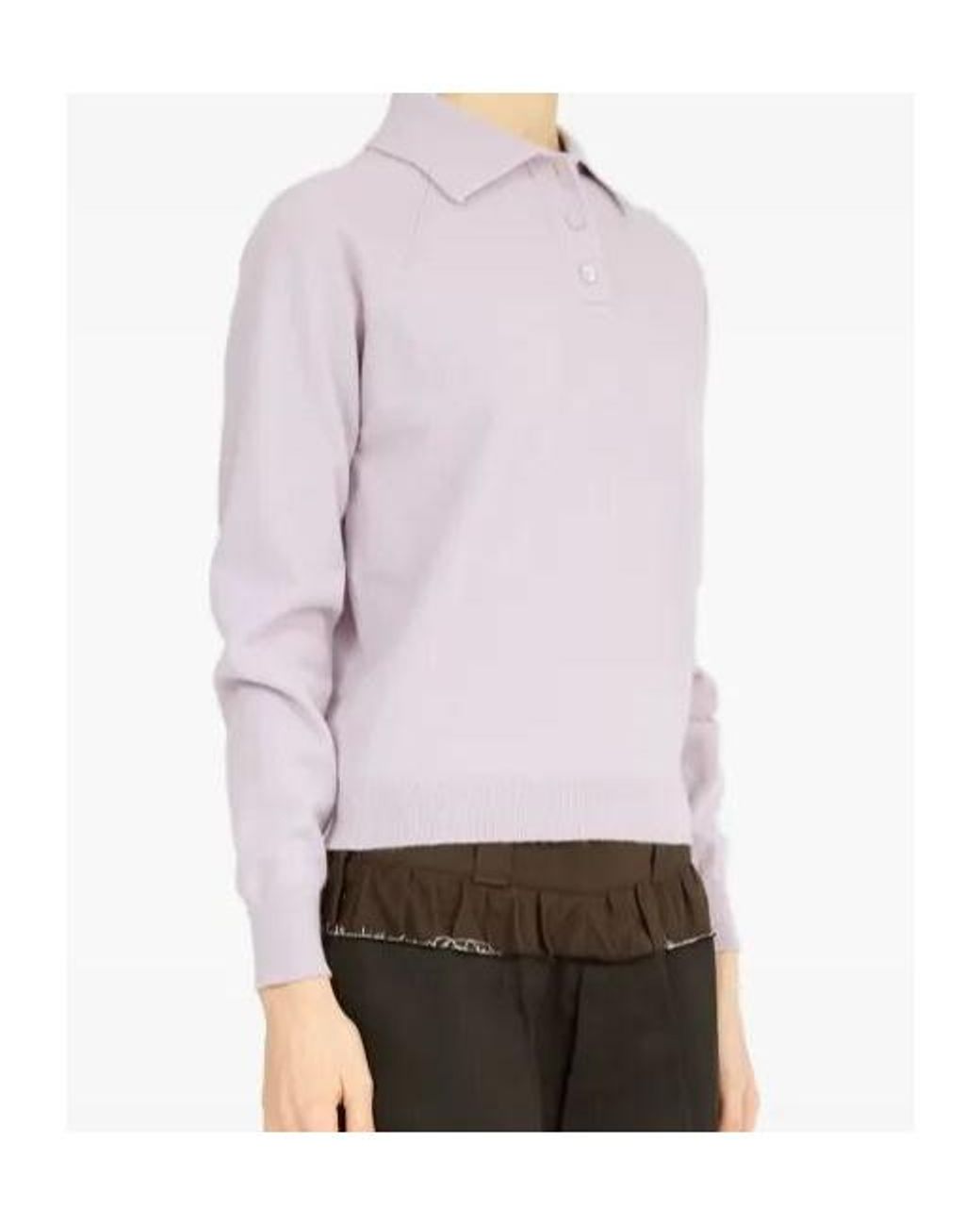Maison Margiela Pink Four-Stitch Ribbed Knit Top