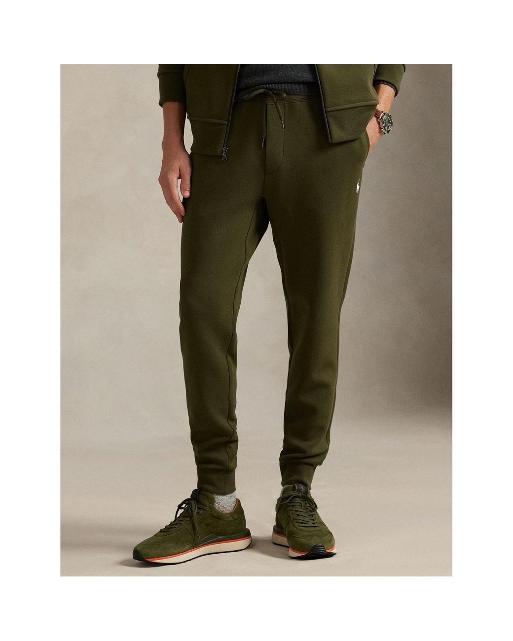 Polo Ralph Lauren Green Cuffed Logo Jogging Bottoms for men